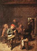 BROUWER, Adriaen Peasants Smoking and Drinking f painting